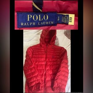 Unisex Red Puffer raincoat